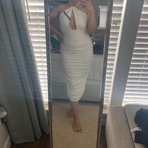 Club London halter bodycon midi dress